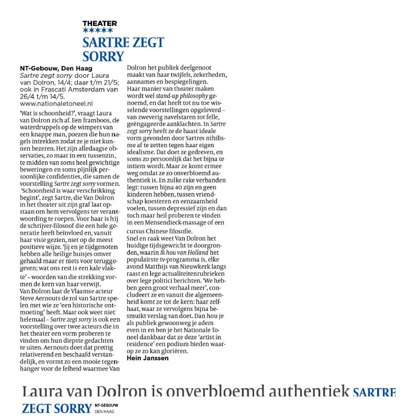 Recensie Sartre zegt sorry Volkskrant